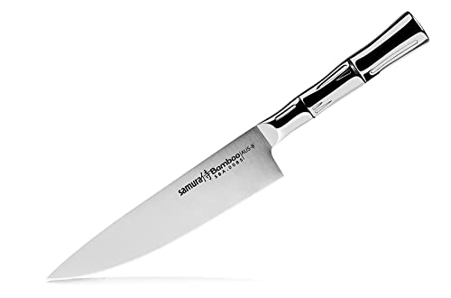Samura Bamboo Coltello Da Chef Giapponese Originale Da 8 Pollici In Acciaio Inossidabile – Ideale Per Tagli Affilati E Confortevoli.