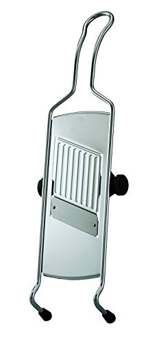 Rosle 95028 Mandolina Con Impugnatura A Filo, Grattugia Per Verdure Come Cetrioli, Carote, Funghi, Con Piedini In Silicone, Acciaio Inox 18/10, 40 Cm
