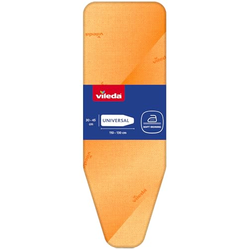 Vileda Universal Copriasse Da Stiro In Cotone Con Spugna E Pratico Elastico, Blu, 110-130 Cm Di Lunghezza, 30-45 Cm Di Larghezza