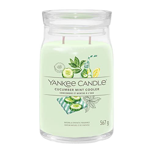 Yankee Candle Candela Profumata Signature | Candela Profumata Al Cetriolo E Menta In Barattolo Grande Con Doppio Stoppino, Candela A Combustione Lunga