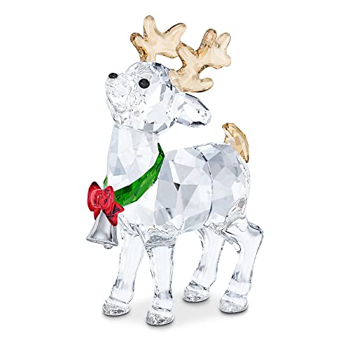 Swarovski Joyful Renna Di Babbo Natale, Oggetto Decorativo Con Personaggio In Cristalliswarovski E Metallo, Multicolore