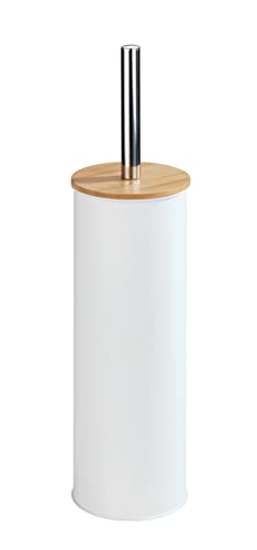 Set Wc Wenko Tortona Bianco - Porta Scopino, Forma Chiusa, Metallo, 9,5 X 38,5 X 9,5 Cm, Bianco, 395 Grammi