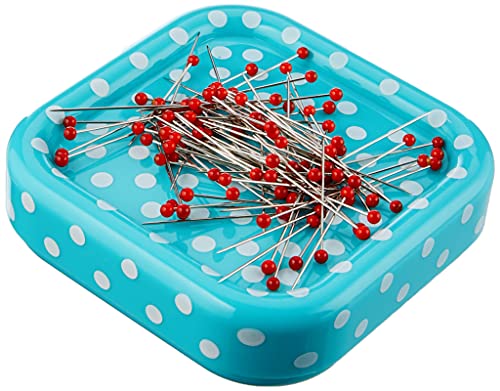 Prymlove Cuscino Magnetico A Pois Con 9 Grammi Di Spilli Con Testina In Vetro, Rosso