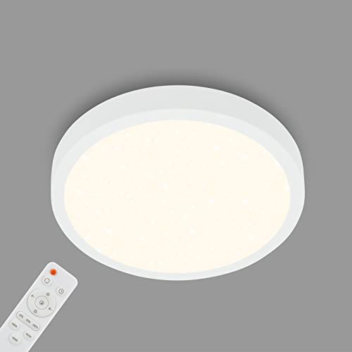 Briloner Leuchten Ceiling Light Starry Sky Dimmable Ceiling Light Colour Temperature Adjustable Surface Mounted Lamp Remote Control White Diameter 380