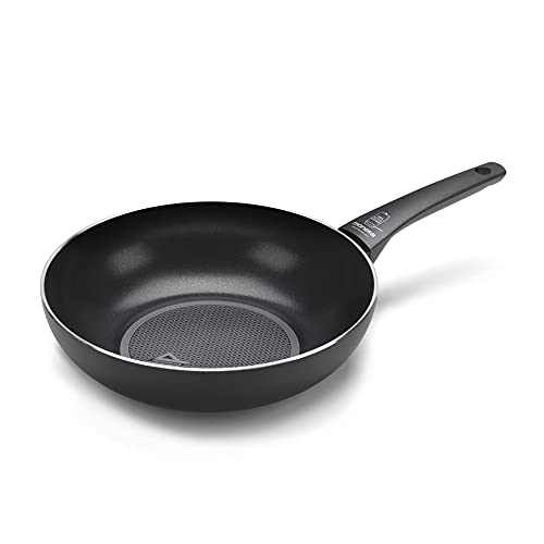 Moneta Recy Wok 28 Cm Ricicla 52 Lattine, Net Induction, Nero, Corpo Alluminio 100% Riciclato