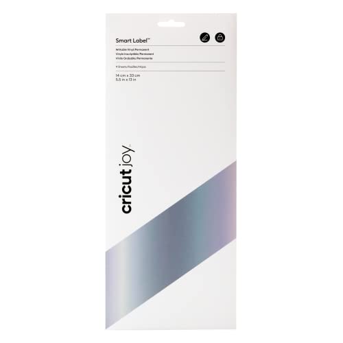 Cricut Joy Smart Label Writable Vinyl-Permanent, Vinile, Argento, 14Cm X 33Cm
