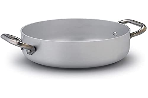 Pentole Agnelli Alluminio Alma106Pi24 Linea Casseruola Bassa, Fondo A Induzione Con 2 Manici Cool, 24 Cm, Acciaio