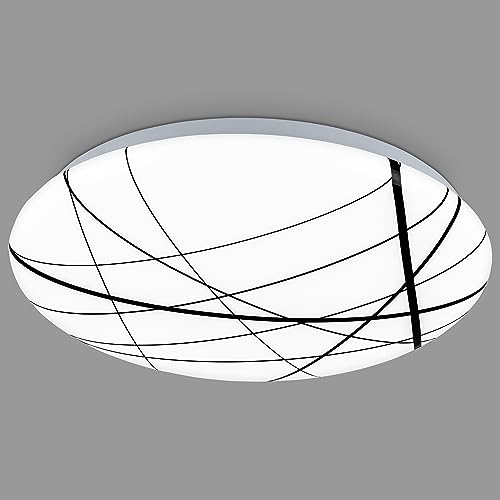 Briloner - Plafoniera Led Con Motivo A Linee, 28 Cm, Luce Bianca Neutra, Lampada Da Soffitto A Led, Lampada A Led, Lampada Da Soggiorno, Lampada Da Sa