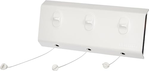 Leifheit Rollfix 150 - Stendibiancheria Triplo Con Palangari, Lunghezza 5 M Ciascuno, Colore: Bianco