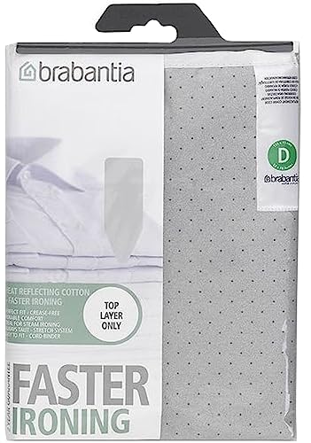 Brabantia Faster Ironing Fodera, Riflettente Il Calore, Con Spugna Da 2 Mm, 135X45 Cm, Metallizzato