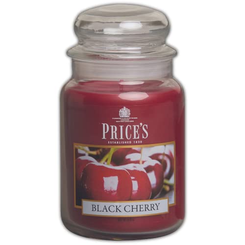 Price'S Candles Candela In Giara Grande Black Cherry-Durata Fino A 150 Ore Di Combustione, Cera, Rosso, 400 Unità
