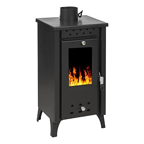 Stufa A Legna/Termocamino In Acciaio E Ghisa Potenza Nominale 8,5 Kw - Dimensioni Esterne 74 X 38,5 X 33 Cm - Peso 56 Kg - Mod. Nisiro (Cod. 5829)