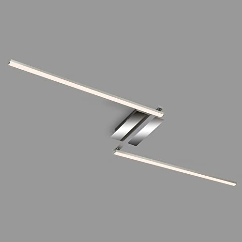 Briloner - Plafoniera A Led, Lampada Da Soffitto A 2 Luci, Bracci Girevoli, 12 Watt, 1400 Lumen, Alluminio Colorato/Cromo, 1436 X 120 X 66 Mm (Lxwxh)