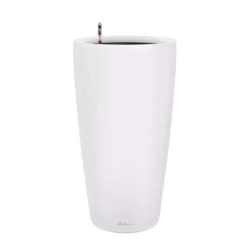 Lechuza Vaso Fioriera Alta Rondo Ø32 H56 Con Auto Irrigazione Bianco Opaco