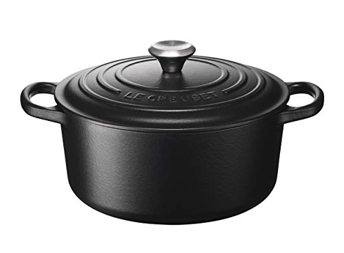Le Creuset Cocotte Rotonda Evolution In Ghisa Vetrificata Con Coperchio, Diameter 22 Cm, Nero, 21177220000430