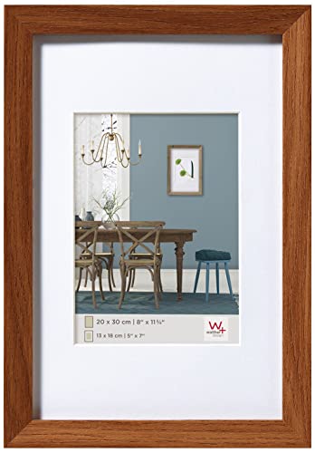 Walther Design Rovere Scuro 40 X 50 Cm Con Passe-Partout, Cornice In Legno Fiorito Ef050P