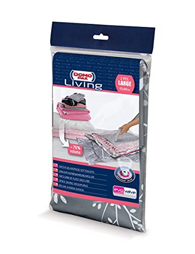 Domopak Living 913020 Set Custodie Salvaspazio Sottovuoto, Polietilene/Poliammide, 0.2 X 55 X 80 Cm, 2 Unità