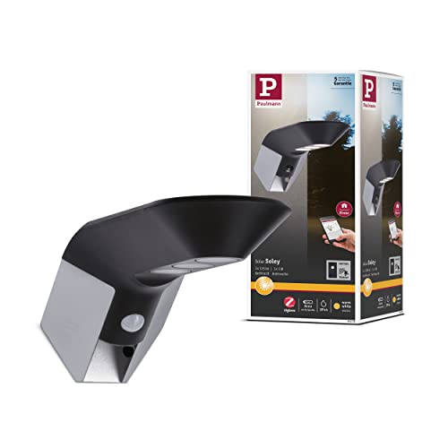 Paulmann 94279 Led Solar Zigbee Applique Soley Incl. 1 Apparecchio Per Esterni Da 1 Watt Protezione Contro Gli Spruzzi D’Acqua Ip44 Antracite Illumina