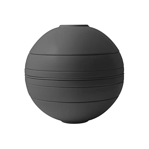 Villeroy & Boch, La Boule Black, Set Da Tavola 7 Pezzi Per Due Persone, Porcellana Premium