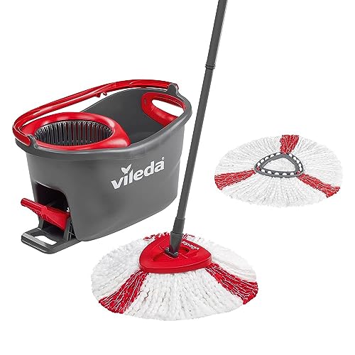 Vileda Easywring & Clean Komplett Ersatzbezug Easywring E Clean Set Completo + Rivestimento Di Ricambio Turbo, Metallo, Rosso/Grigio, 48,6 X 29,6 Cm