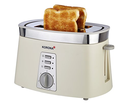 Korona 21205 Tostapane I 2 Fette I Colorato I Beige Sabbia-Grigio I Scongelare I Riscaldare I 920 Watt I Attacco Per Panini I Vassoio Raccogli Briciol