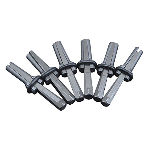 Qwork® 6 Set Cuneo Da Incastro Per Uso Industriale 14 Mm E Linguette Utensili Manuali In Calcestruzzo, Marmo, Granito, Roccia.