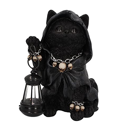 Nemesis Now Reapers - Statuetta A Forma Di Lanterna Felina, 18,5 Cm, Colore: Nero