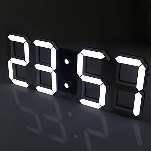 3D Led Digital Alarm Clock, Sveglia Orologio Da Parete 12H/24H Tempo Di Visualizzazione Con Allarme E 3 Livelli Di Luminosità Regolabili Funzion Per L