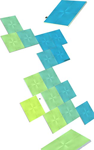 Nanoleaf Canvas Starter Kit, 17 Quadrati Pannelli Luminosi Smart Led Rgbw, Applique Da Parete Interno Modulari, Luci Led 16M Colori Wifi, Funziona Con
