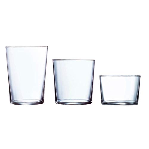 Luminarc Gorbea Set Di 18 Bicchieri In Vetro (6 Sidro, 6 Pinta, 6 Bambino), Assortimento Di 18 Pezzi, 6 Unità