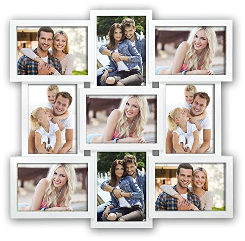 Zep Xb14W Santander Multipla Per 9 Foto, In Resina, 13 X 18 Cm, Colore: Bianco, Vetro