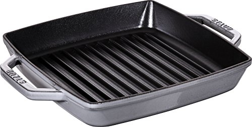 Staub 40511-729-0 Grill Pans Bistecchiera Rettangolare Con Due Manici, 23 X 23 Cm