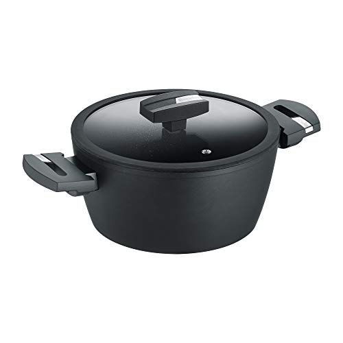 Berndes Balance Induction Enduro Kochtopf 20 Cm Casseruola Con Coperchio, 2.5 Litri, Alluminio Forgiato, Nero