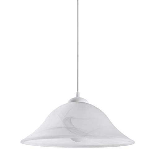 Eglo Albany E27 27 W Bianco Illuminazione Da Soffitto – Lampada (Salotto, Bianco, Ip20, Spazzolato, Vetro, Di Plastica, Ii)