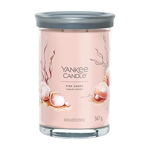 Yankee Candle Signature Candela Profumata, Sabbie Rosa In Tumbler Grande, Candele Di Miscela Di Cera Di Soia Lunga Durata