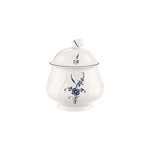 Villeroy & Boch Vieux Luxembourg Zuccheriera, Porcellana Premium, Bianco/Blu