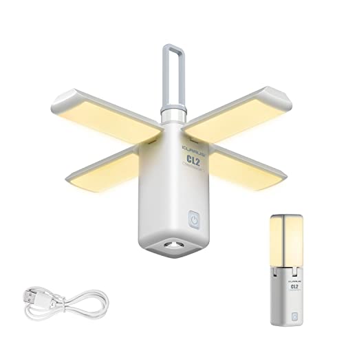 Klarus Cl2 Lampada Campeggio, 10400 Mah Lampada Led Ricaricabile, Lampada Da Campeggio Pieghevole, 750 Lumen, Con 7 Modalità Di Luce, Impermeabile Ipx