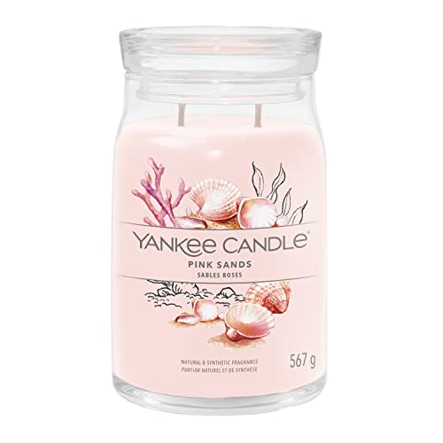 Yankee Candle Signature Candela Profumata, Sabbie Rosa In Giara Grande, Candele Di Miscela Di Cera Di Soia Lunga Durata
