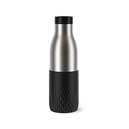 Emsa Botella Bludrop Sleeve N311100, 0,5 Litros, 100% Hermética, Cierre Quick-Press, Placer De Beber 360°, Calor 12 H Frío 24 H, Apto Para Lavavajilla