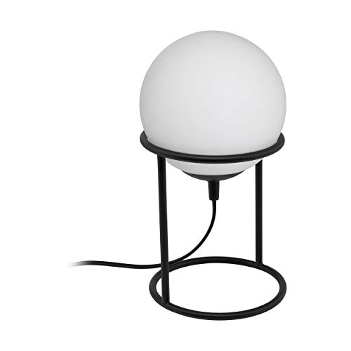Eglo Castellato 1 Lampada Da Tavolo Altezza 28 Cm, Acciaio 28 W, Nero