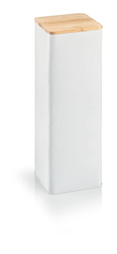 Tescoma 900841 Barattolo In Latta Per Alimenti, Contenitore Metallo Con Coperchio In Bamboo, 10 X 10 X 28,5 Cm