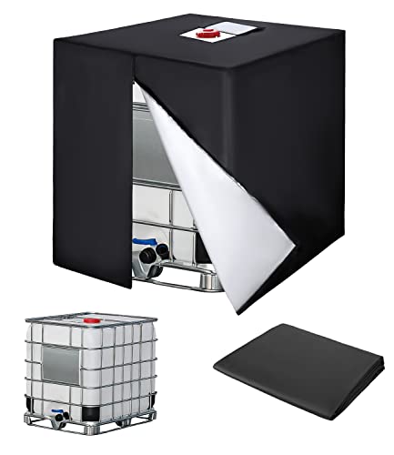 Ibc Copertura Per Serbatoio Acqua 1000 Litri, 420D Copertura Cisterna Acqua Piovana, Anti-Uv Piovana Container Cover Con Cerniera, 120 X 100 X 116 Cm