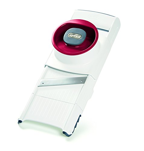 Zyliss E900027 Affettatrice E Grattugia 4 In 1, Plastica, Acciaio Inossidabile, Bianco, Rosso, Tagliaverdure Multifunzionale Mandolino Manuale, Lavabi