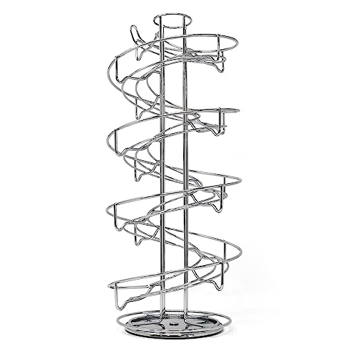 Joeji'S Kitchen Rastrelliera Portauova Con Base Antiscivolo - Porta Uova Per Oltre 3 Dozzine Di Uova - Contenitore Per Uova Spirale - Argento