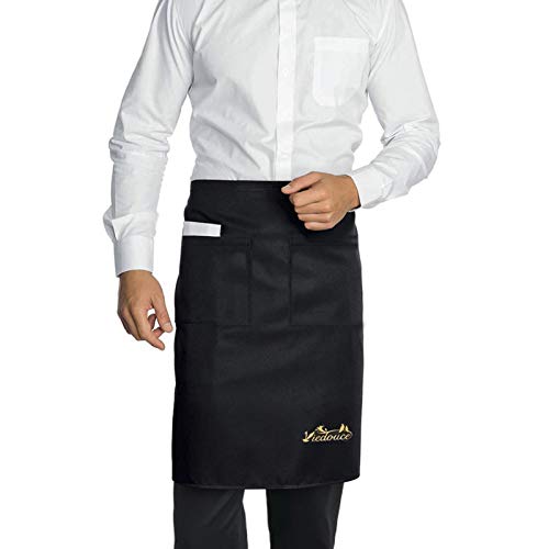 Viedouce 2 Packs Grembiuli,Vita Corta Grembiule Da Cucina Impermeabile Con 2 Tasche Per Server Ristorante Chef Cameriera Cameriere Mixologo Fiorista M