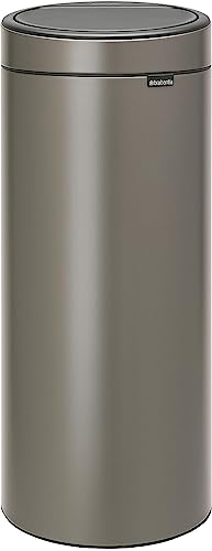 Brabantia Touch Bin New Pattumiera, Metallo, Platinum, 30 Litri