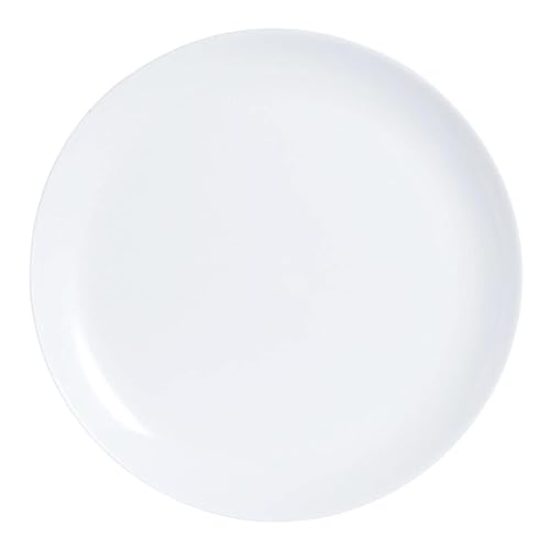 Luminarc - Diwali, Set Di 6 Piatti Da Dessert In Vetro Opale Extra Resistente, 25 Cm, Colore Bianco