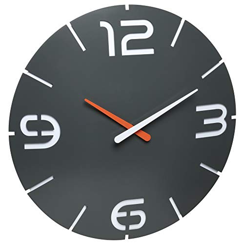Tfa Dostmann Contour Design 60.3536.10 - Orologio Radiocontrollato Da Parete, Grande, Colore: Antracite