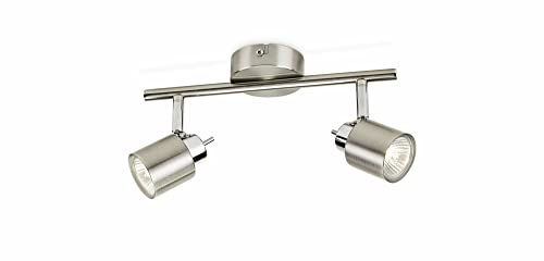 Philips Meranti Lampada Con 2 Faretti, Senza Lampadina, Nickel