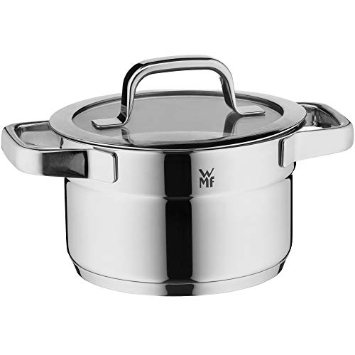 Wmf Compact Cuisine - Pentola Piccola 16,5 Cm, Coperchio In Vetro, Per Carne A Induzione, 2 L, Acciaio Inox Cromargan Lucido, Scala Interna, Impilabil